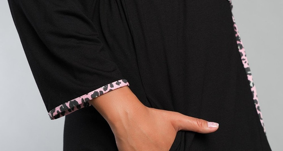 Eila Bis Szlafrok rękaw 3/4 Italian Fashion - panterka