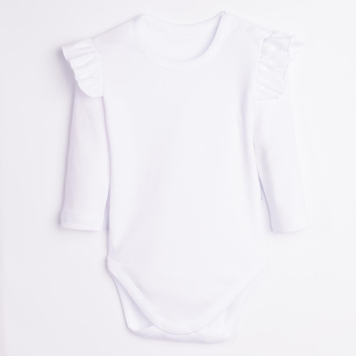 Body Niemowlęce Nicol Tosia 225093 100% Bawełna Białe Falbanki