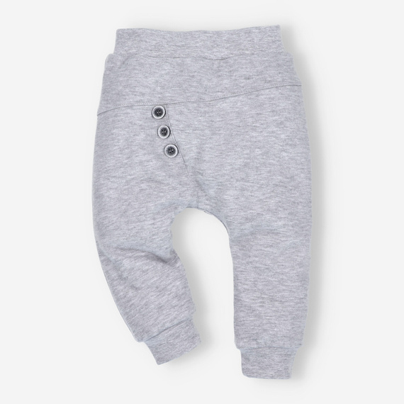 ABN-4630 Space Tour Spodnie niemowlęce z bawełny organicznej Nini szary