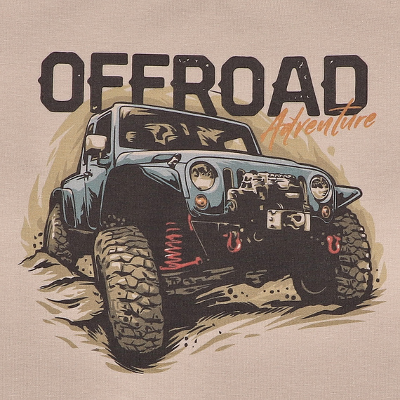 KAR-2003/BEZ T-shirt dla chłopca Lagarto Verde beżowy