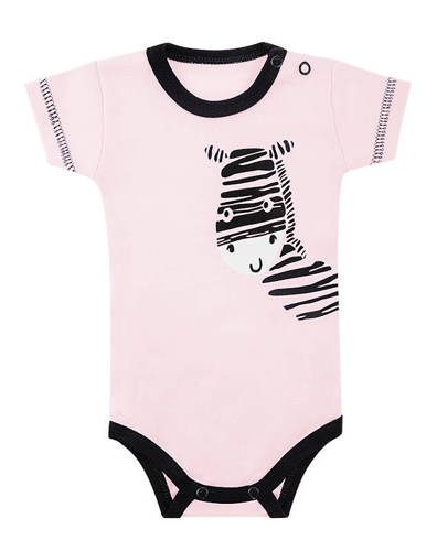 Body z krótkim rękawem "Zebra" Terjan - różowy