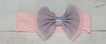 Opaska z kokardką Bambarillo pudrowo-szary