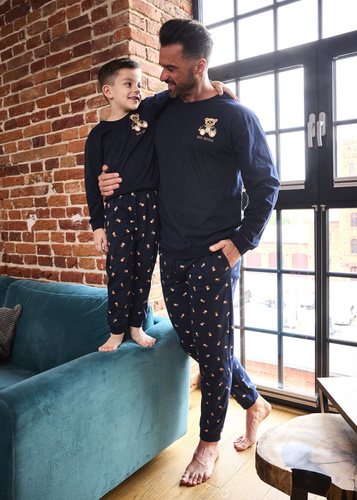 939/300 Big Boss Cornette – piżama męska granatowa, bawełna, z nadrukiem