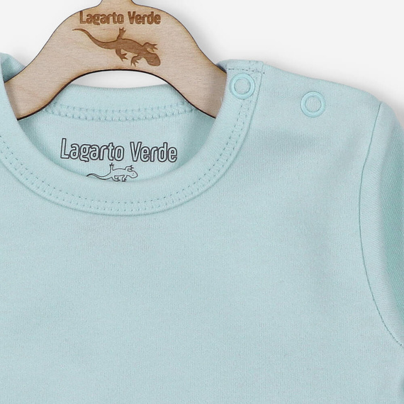 KAR-0014/NIE Bluzka z długim rękawem gładka Lagarto Verde - niebieski