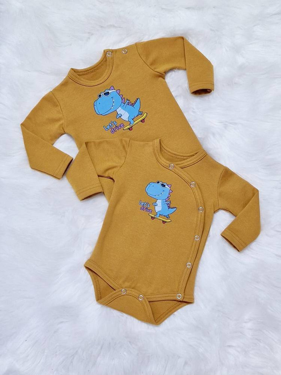 Let's Drive Body z długim rękawem kopertowe Bambarillo musztardowy