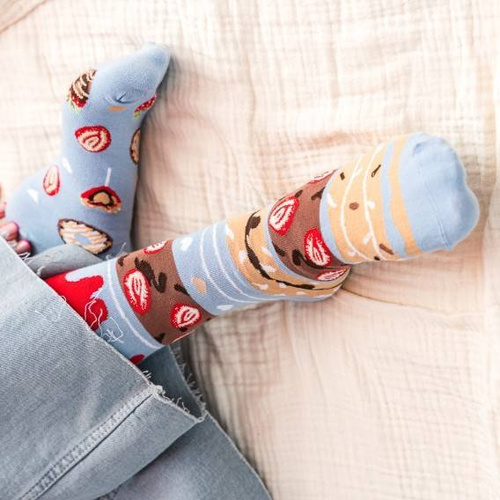 078 Nie do pary, Skarpety damskie More - 032 błękit