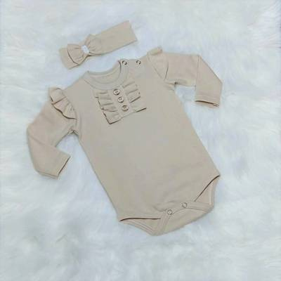 Renia Body z długim rękawem Bambarillo beżowy