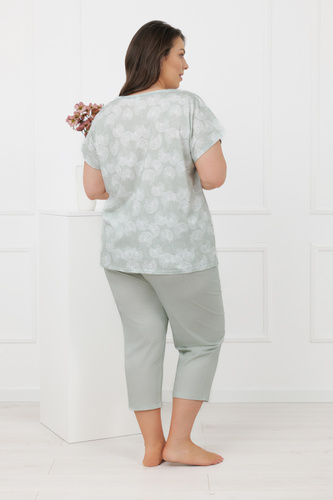Piżama Kalina Italian Fashion – 100% bawełna, 3/4- miętowa