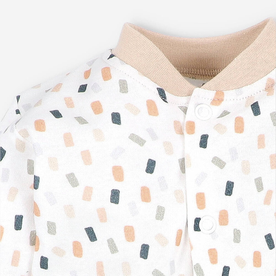 ABN-5326 Pajacyk z bawełny organicznej Nini kremowy 