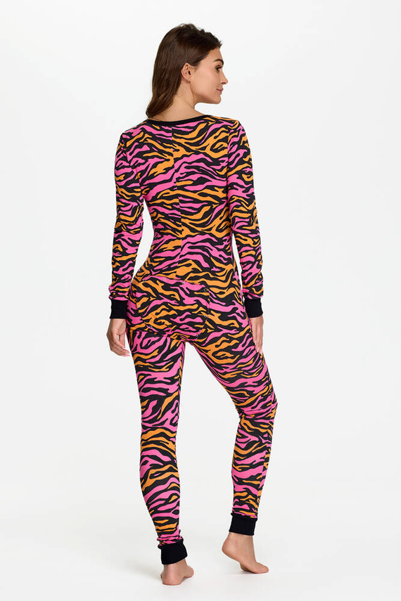 28 Zebra Kombinezon damski Bonamera różowo-pomarańczowo