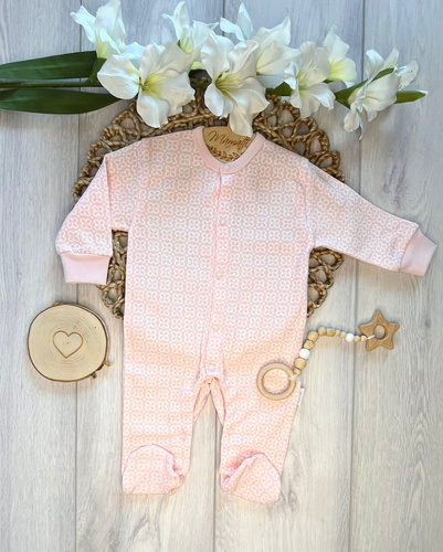 Pajac niemowlęcy Mamatti PA15940 kwiatki bawełna napy wygodny