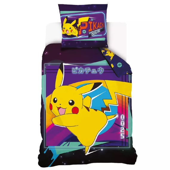 Pokemon Pikachu Pościel bawełniana Carbotex fioletowy