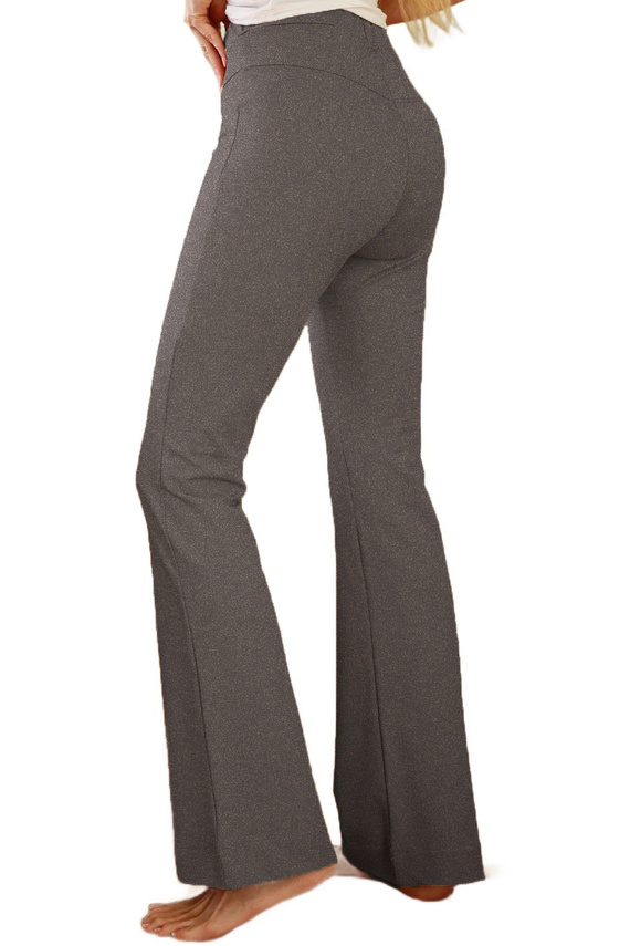 Cara — damskie spodnie z bawełny, rozszerzane nogawki, 95% bawełna 5% elastan | polska marka Mirale - grey