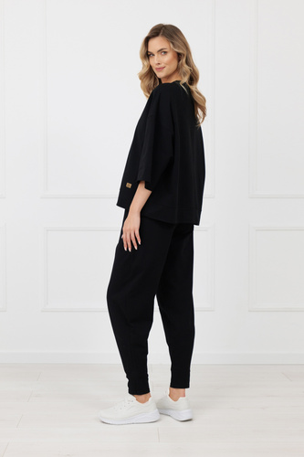 Spodnie dresowe Kaori Italian Fashion bawełna-  czarny