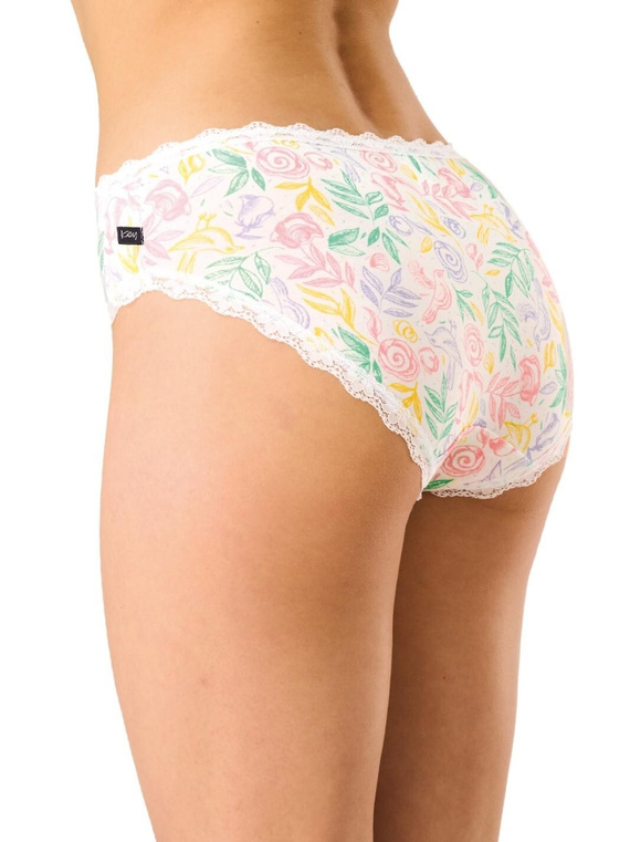 Figi damskie midi LPC 576 B26 Key fioletowy-biały– wiskozowe, z koronką, 2-pak Key