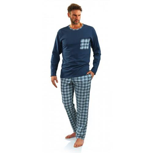 06 Piżama Męska długi rękaw i spodnie Sesto Senso - jeans