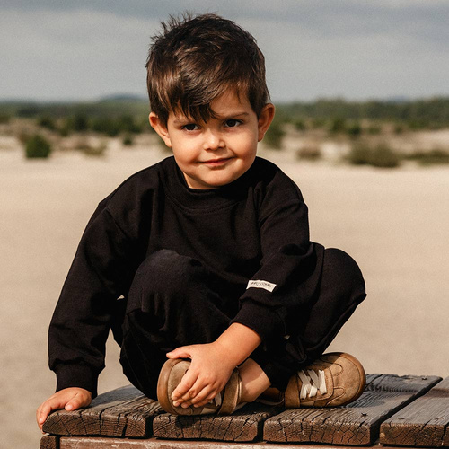 Simply Comfy Bluza dziecięca Eevi – oversize, 100% bawełna, czarna