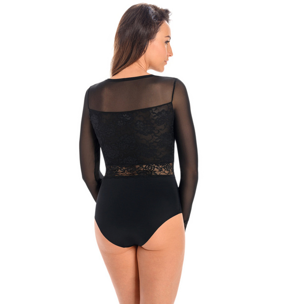 2423 Melanie Body damskie z długim rękawem Teyli - czarny