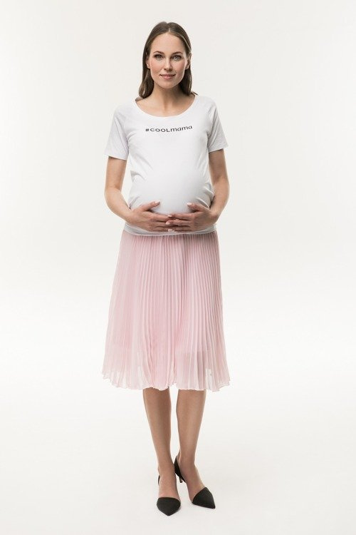 T-shirt ciążowy i do karmienia piersią Cool Mama pudrowy róż