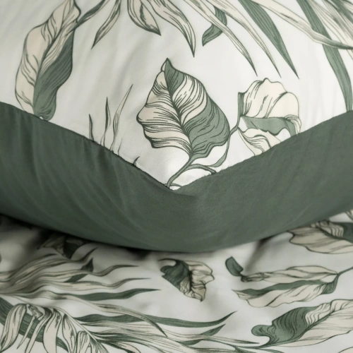 Pościel kwiatowa Donna Design 91 dwustronna miękka z zamkiem elegancka zielona