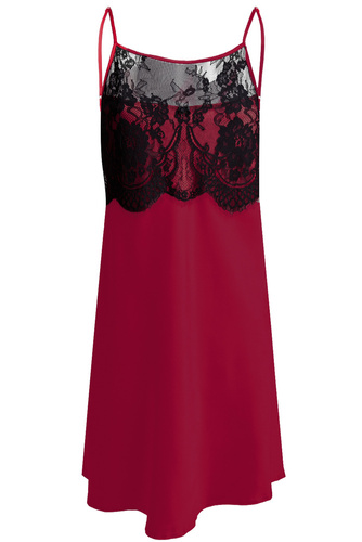 Janice Halka satynowa koszulka damska DKaren - bordo