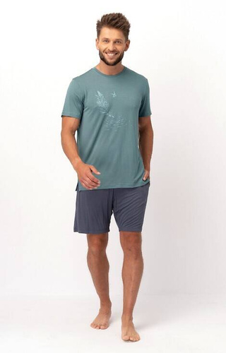 MNS 750 Bambus Piżama Męska Key - oliwkowa