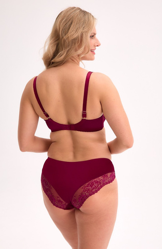 Biustonosz Gaia Jovana BS 1313 bordowy– semi soft, koronka, fiszbiny, konstrukcja SS3