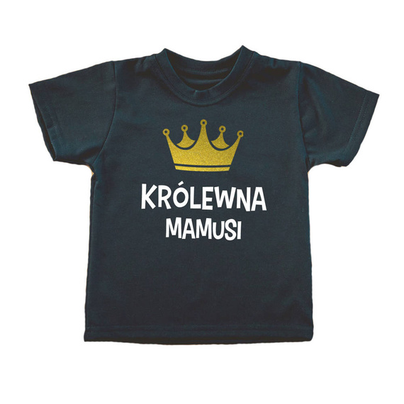  "KRÓLEWNA MAMUSI" Koszulka dziecięca krótki rękaw Moocha czarny 