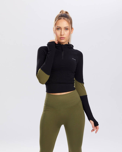 Adapt bluza sportowa damska Spaio black/khaki