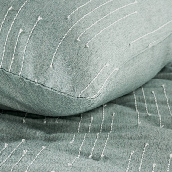 Montenegro 8 pościel z ozdobnymi przeszyciami Eurofirany jasnozielony