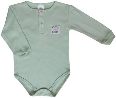 03229A "Natural" Body polo z długim rękawem Makoma zielony