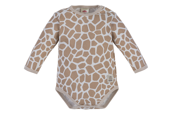 03244DRCD "Giraffe" Body niemowlęce z długim rękawem Makoma cętki 