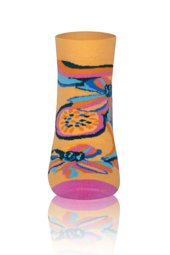  S141S Zanzi Skarpetki stopki Italian Fashion - tuskusowy/żółty/różowy