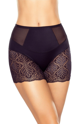 Figi Eldar Vida czarny– modelujące, wysoki stan, koronkowe nogawki, z mikrofibry