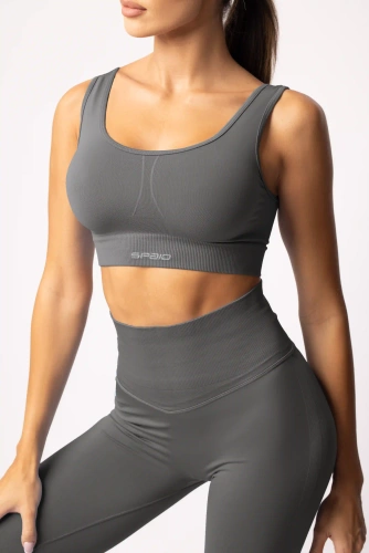 Biustonosz sportowy SPAIO Flex 2.0 seamless grafitowy– stabilne wsparcie i komfort