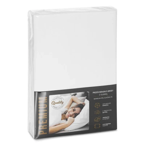 Prześcieradło jersey 4 na wysoki materac Eurofirany kremowy