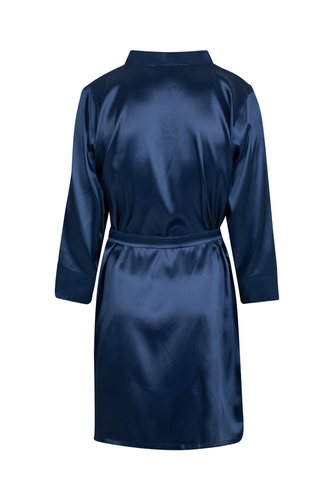 Ares Szlafrok męski satynowy ByShelly - granatowy