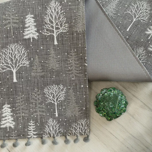 360000 Zimowa magia bieżnik świąteczny Markizeta szary