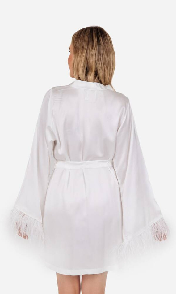 Allure Szlafrok damski satynowy ByShelly - ecru