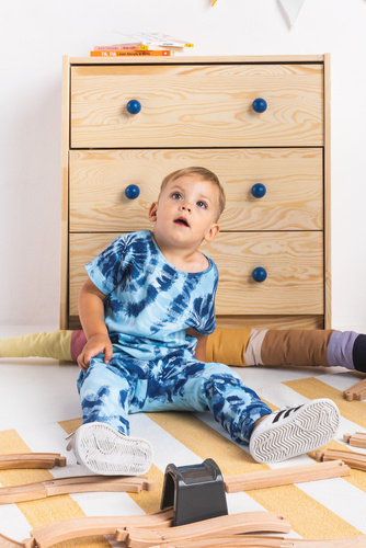 189139 Bluzka bawełniana z krótkim rękawem "Tomi" Nicol - niebieski