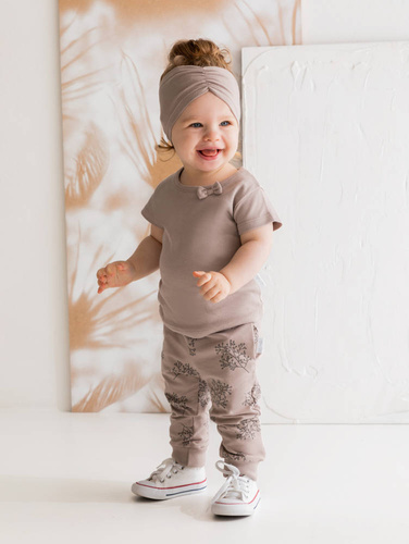 183138 Bluzka bawełniana z krótkim rękawem "Gaja" Nicol - beżowy