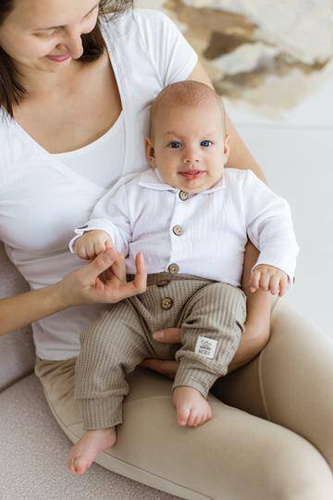 03235KM "Just Muslin Milk" Koszulobody długi rękaw muślinowe Makoma 