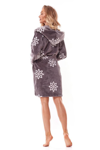 2316 Miss Fleur Szlafrok Damski długi L&L - onyx