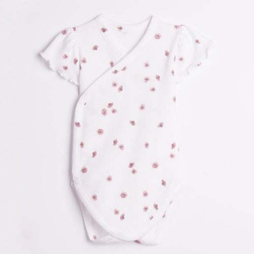 Nicol Hania 226092 Body Kopertowe 100% Bawełna Kwiatki Krótki Rękaw