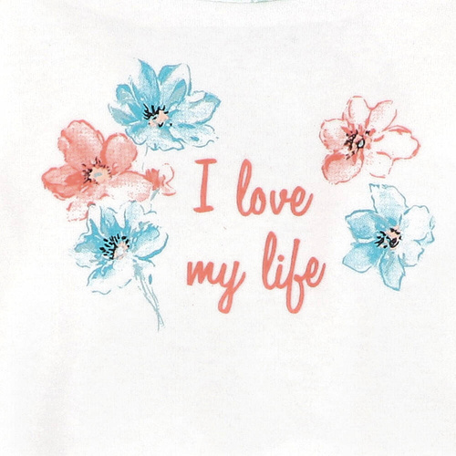 ABN-4244/ECR Flowers Body z bawełny organicznej Nini ecru