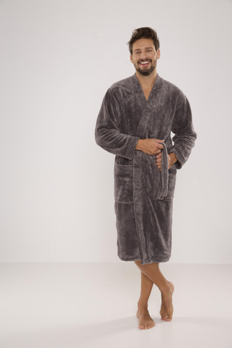 391 Hugo szlafrok męski De lafense - szary