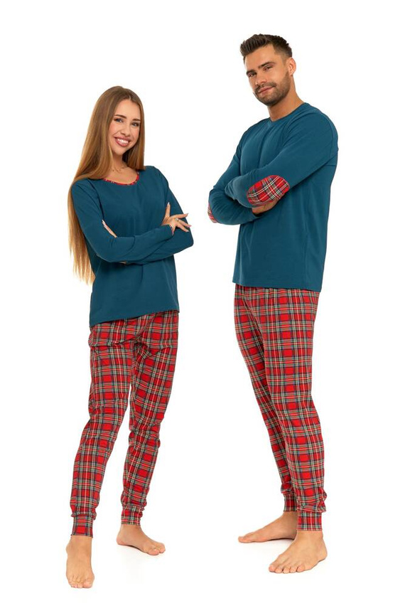 PDM5500-006 Piżama męska długi rękaw, długie spodnie Moraj - zielony