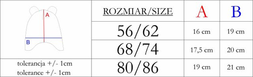 Nicol Tosia 225265 Biała Czapka Miś z Uszkami Uszatka Bawełniana