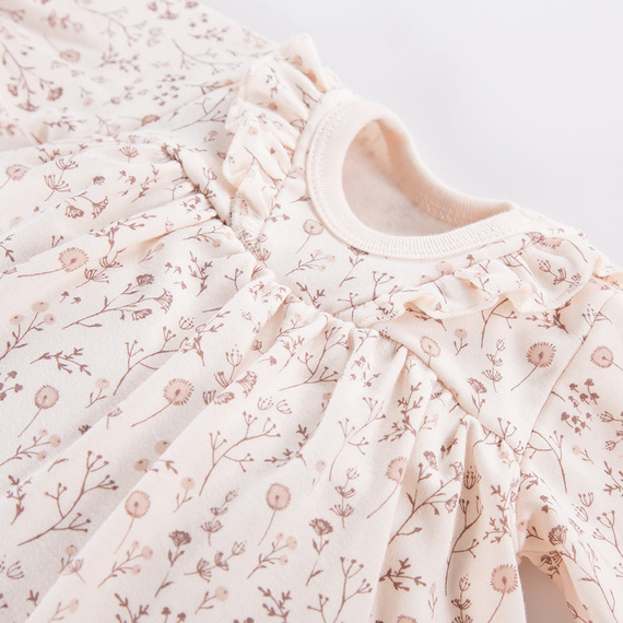 Bloom Tunika niemowlęca z długim rękawem Eevi - ecru druk