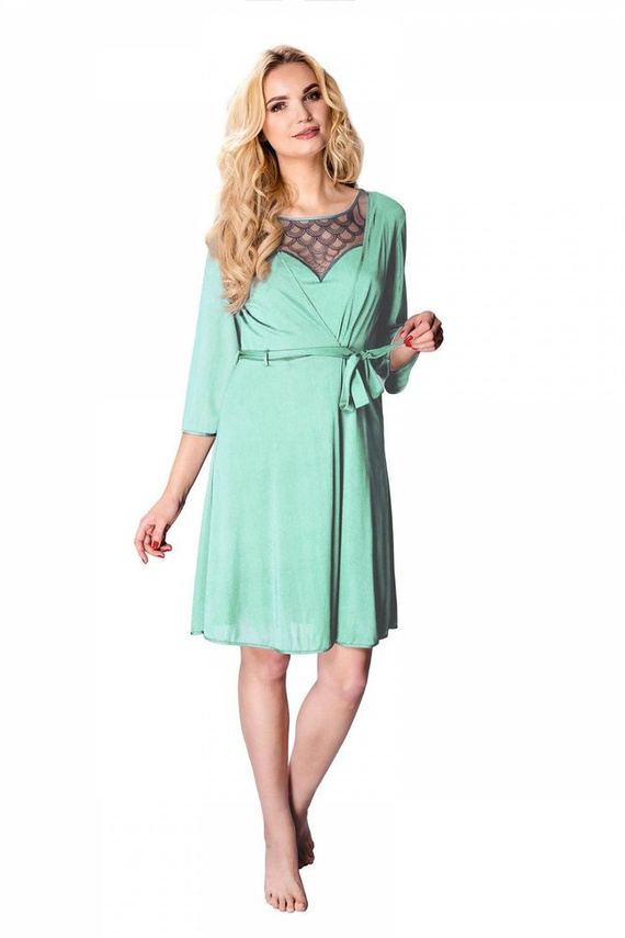 86299 Passion Szlafrok peniuar Mewa turkusowy